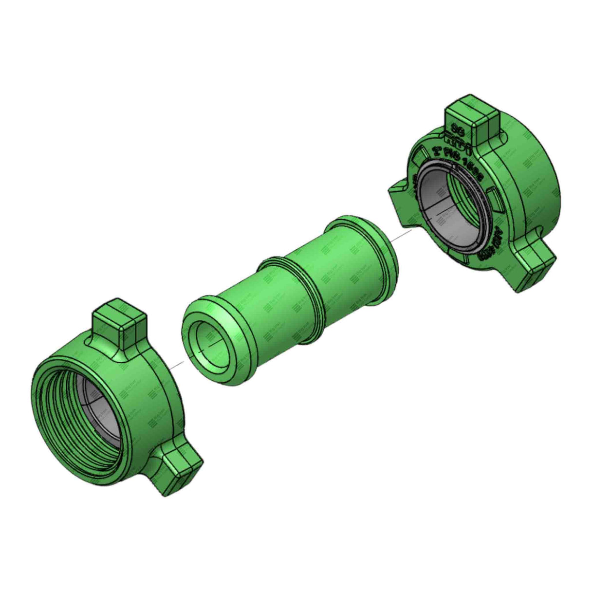 Crossover Union, 2" 1502 MxM, 10000 psi, Sour Service